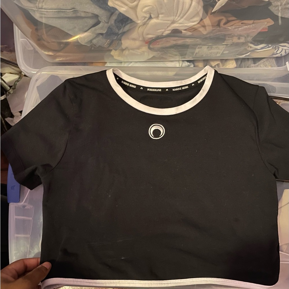 Marine Serre Black Crop Top